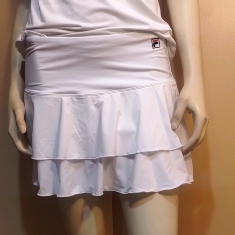 Fila Women's White Ruffle Mini Skirt